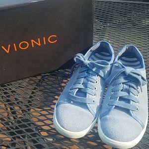 Vionic light blue Brinley suede sneakers